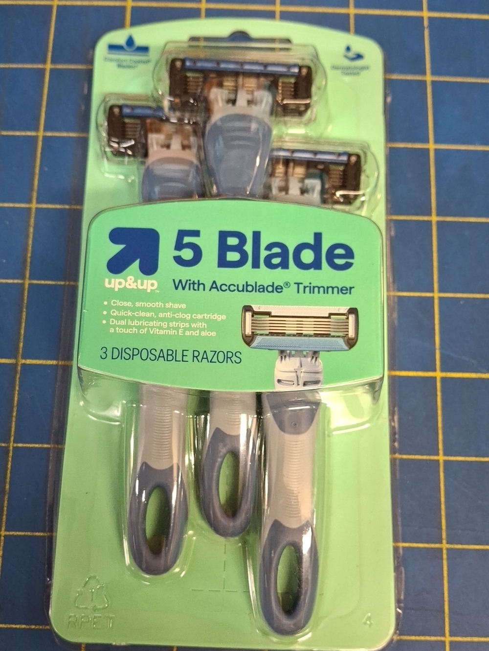 up & up 5 Blade Disposable Razors - Light Blue/White (3 Pack) New